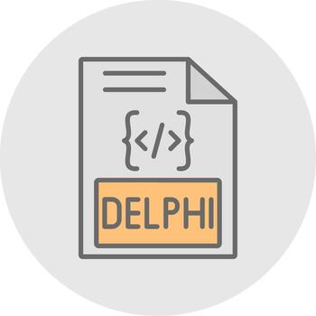 Delphi Line Filled Light Icon vector