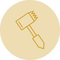 Tenderizer Line Yellow Circle Icon vector