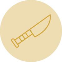 cuchillo línea amarillo circulo icono vector