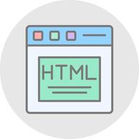 Html Line Filled Light Icon vector