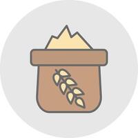 Flour Line Filled Light Icon vector