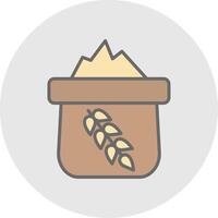 Flour Line Filled Light Icon vector