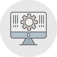 Monitor Line Filled Light Icon vector