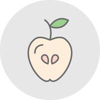 manzana línea lleno ligero icono vector
