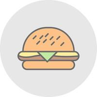 Burger Line Filled Light Icon vector