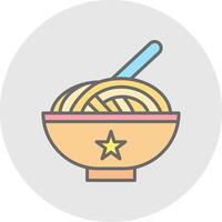 Spaghetti Line Filled Light Icon vector