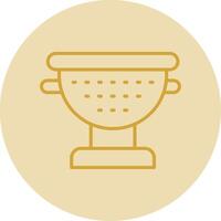 Sieve Line Yellow Circle Icon vector