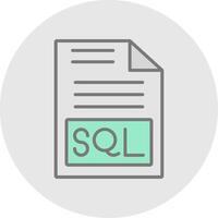 Sql Line Filled Light Icon vector