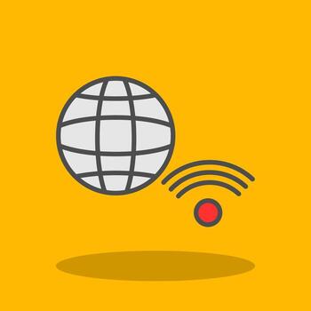 Internet Connection Filled Shadow Icon vector