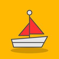 Boat Filled Shadow Icon vector