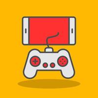 Mobile Game Filled Shadow Icon vector