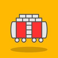 Train Cargo Filled Shadow Icon vector