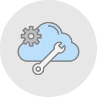 Cloud Computing Line Filled Light Icon vector