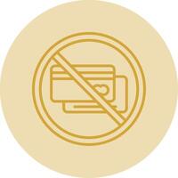 prohibido firmar línea amarillo circulo icono vector