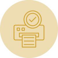 Printer Line Yellow Circle Icon vector