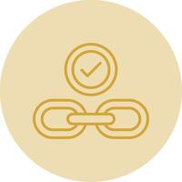 Hyperlink Line Yellow Circle Icon vector