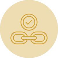 Hyperlink Line Yellow Circle Icon vector