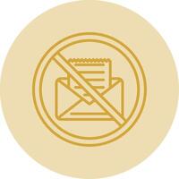 prohibido firmar línea amarillo circulo icono vector