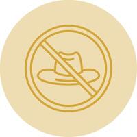 Prohibited Sign Line Yellow Circle Icon vector