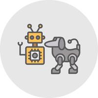 Robot Line Filled Light Icon vector