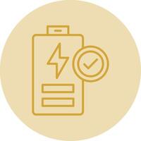 Battery Line Yellow Circle Icon vector