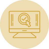 Mouse Pointer Line Yellow Circle Icon vector