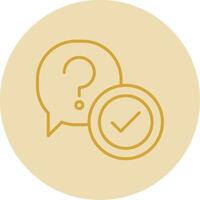 Question Line Yellow Circle Icon vector