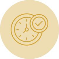 Clock Line Yellow Circle Icon vector