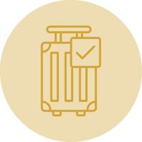 Luggage Line Yellow Circle Icon vector