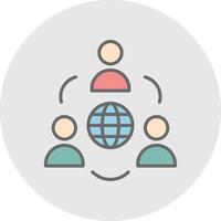 Network Line Filled Light Icon vector