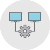 Multitask Line Filled Light Icon vector
