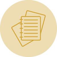 Notes Line Yellow Circle Icon vector