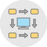 Workflow Line Filled Light Icon vector