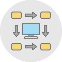 Workflow Line Filled Light Icon vector