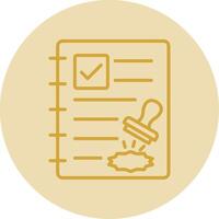 Contract Line Yellow Circle Icon vector