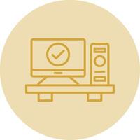 Computer Line Yellow Circle Icon vector