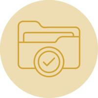 Folder Line Yellow Circle Icon vector