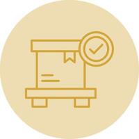 Parcel Line Yellow Circle Icon vector