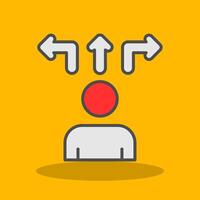 Decision Making Filled Shadow Icon vector