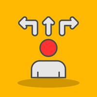 Decision Making Filled Shadow Icon vector