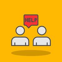 Ask For Help Filled Shadow Icon vector