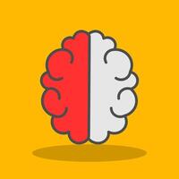 Brain Filled Shadow Icon vector