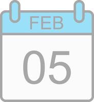 February Line Filled Light Icon vector