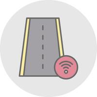 Road Line Filled Light Icon vector
