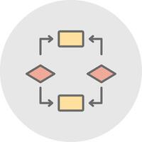 Algorithm Line Filled Light Icon vector