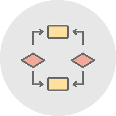 Algorithm Line Filled Light Icon
