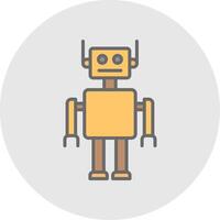 robot línea lleno ligero icono vector