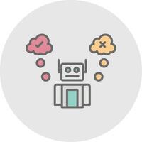 Robot Line Filled Light Icon vector