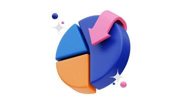 Pie Chart Down 3D Animation video