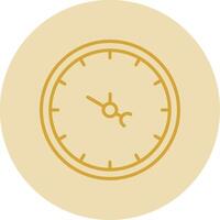 reloj línea amarillo circulo icono vector